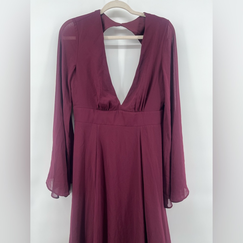 NWT Show Me Your MuMu Wedding Dress Women’s Size Large Burgundy Long Flowy